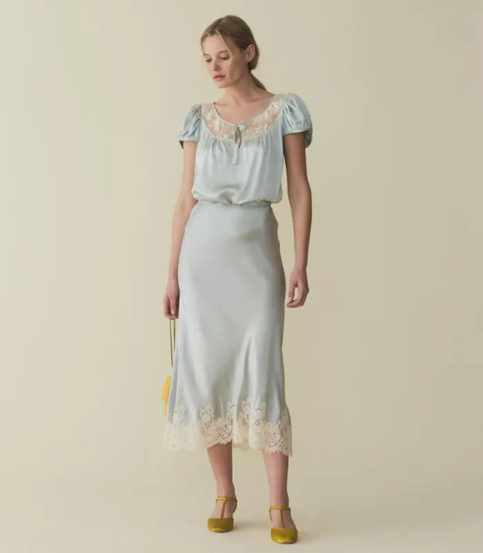 ELOWEN SKIRT Dusty Blue Shop DEN Skirts
