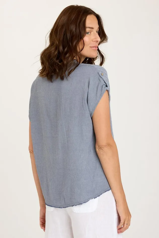 Ermine Top Indigo Clothing XCVI ShirtsBlouses