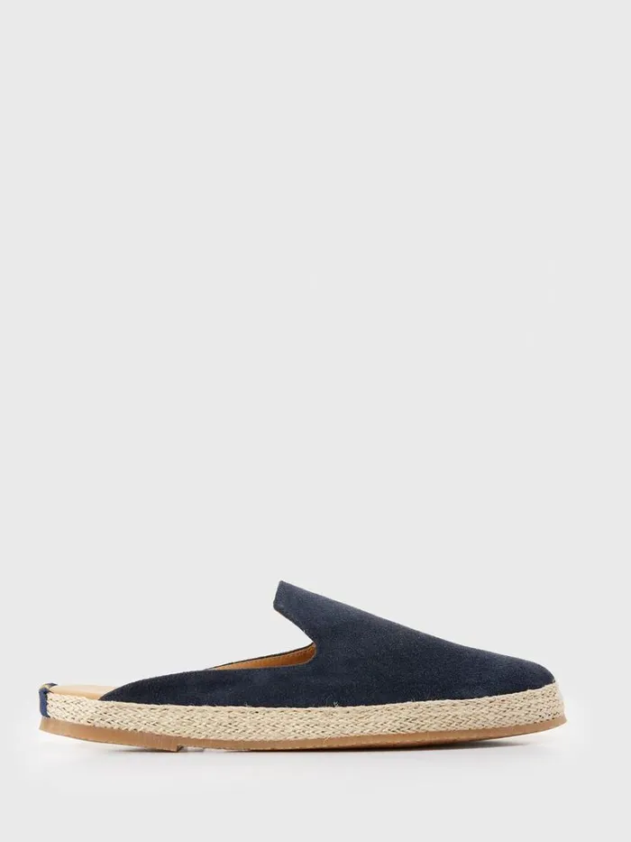 Espadrilles Mens Paul Stuart Miami Suede Espadrille Slide Navy