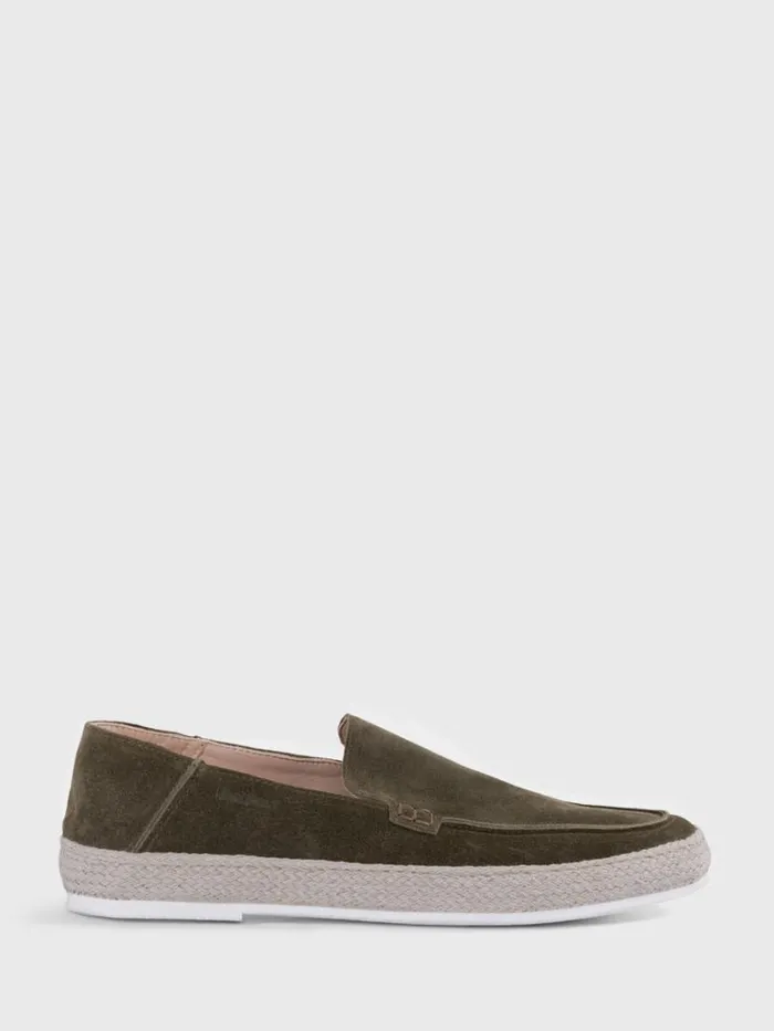 Espadrilles Mens Paul Stuart St Croix Suede Espadrille Medium Green