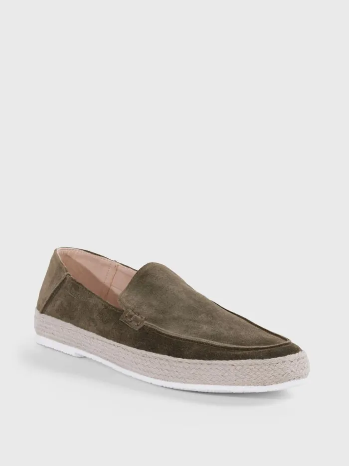 Espadrilles Mens Paul Stuart St Croix Suede Espadrille Medium Green
