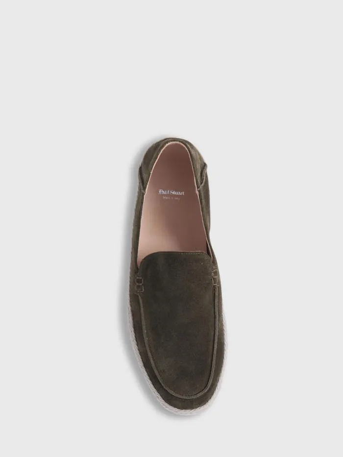 Espadrilles Mens Paul Stuart St Croix Suede Espadrille Medium Green