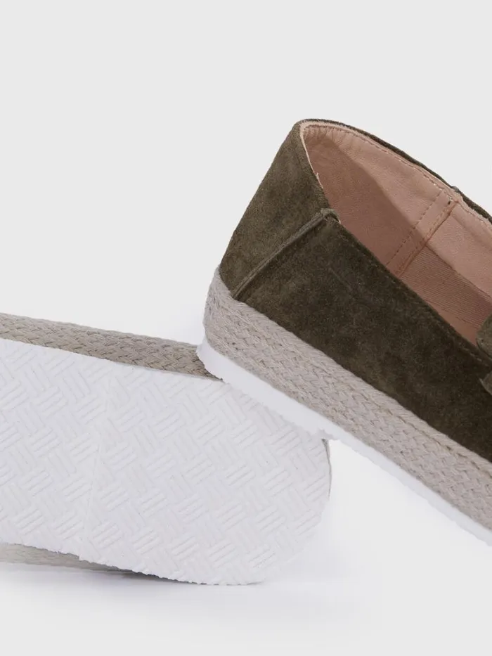 Espadrilles Mens Paul Stuart St Croix Suede Espadrille Medium Green