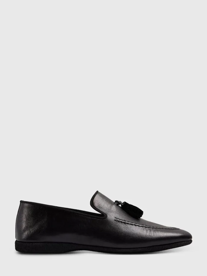 Evening Mens Paul Stuart Hope Leather SlipOn Black