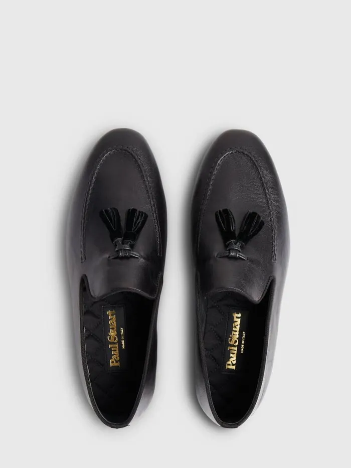 Evening Mens Paul Stuart Hope Leather SlipOn Black Evening Mens Paul Stuart Hope Leather SlipOn Black