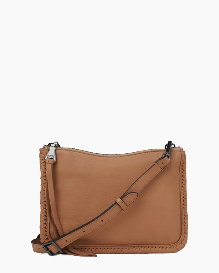 Famous Double Top Zip Crossbody Vachetta Women Aimee Kestenberg Crossbody Bags