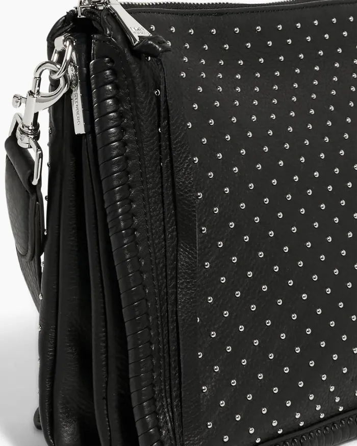 Famous Large Crossbody Black With Shiny Silver Studs Women Aimee Kestenberg Crossbody Bags