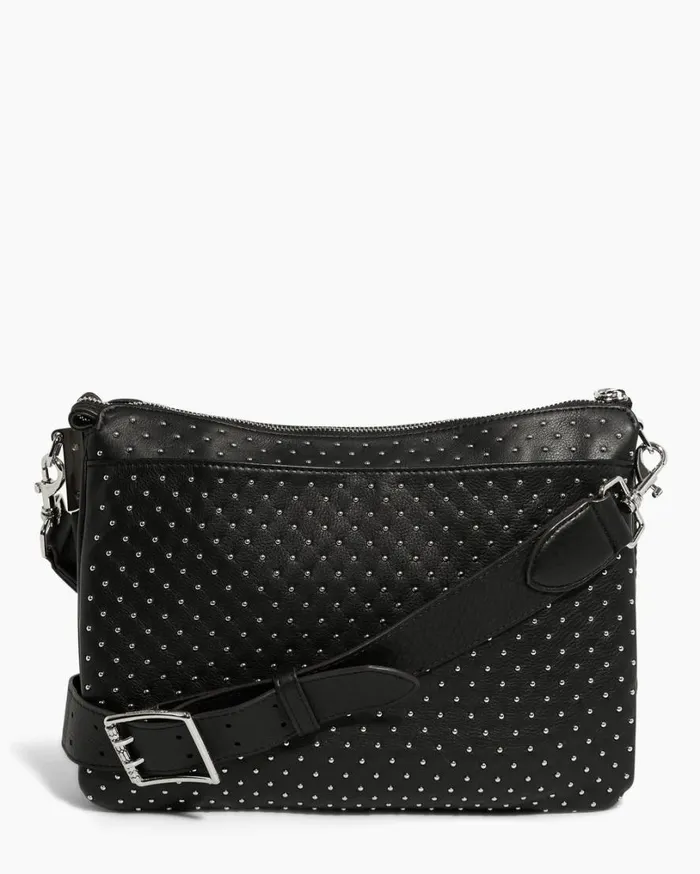 Famous Large Crossbody Black With Shiny Silver Studs Women Aimee Kestenberg Crossbody Bags