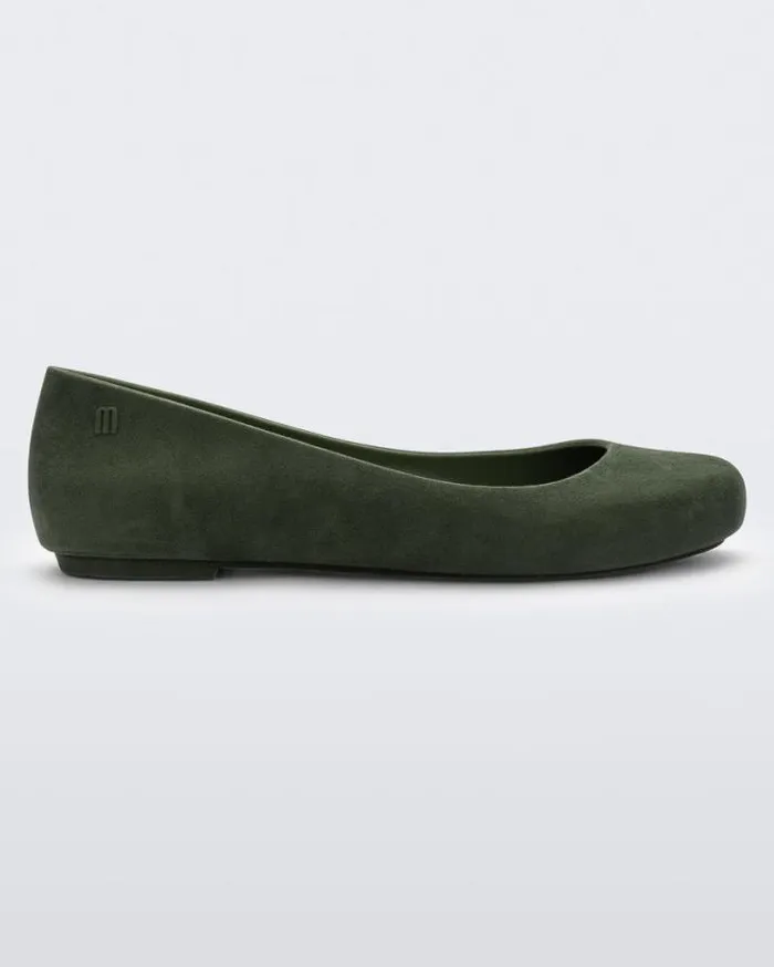 Flats Women Melissa Sweet Love Velvet Green Flocked