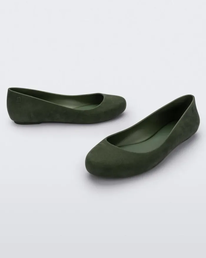 Flats Women Melissa Sweet Love Velvet Green Flocked