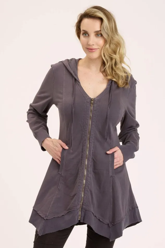 Fleece Mercantile Jacket Charcoal Clothing XCVI Jackets