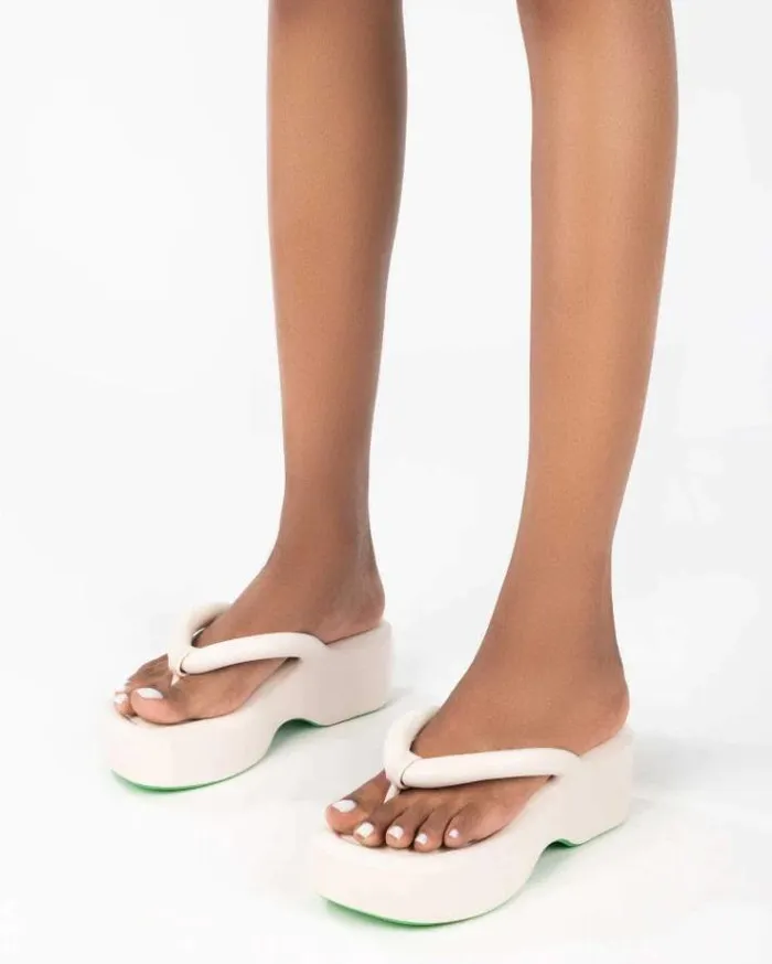 Flip Flops Women Melissa Free Platform Beige