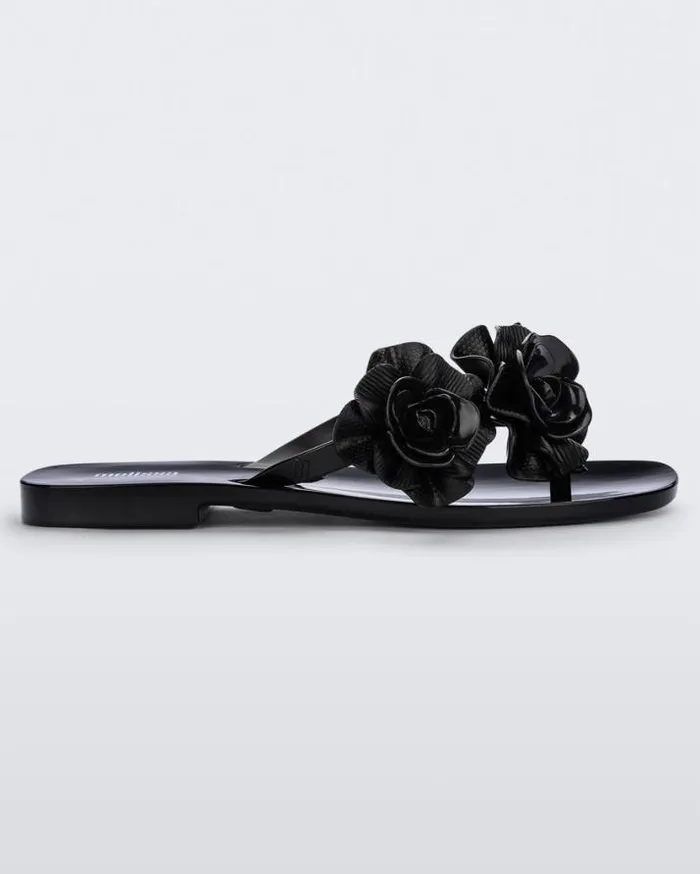 Flip Flops Women Melissa Harmomic Squared Garden Black