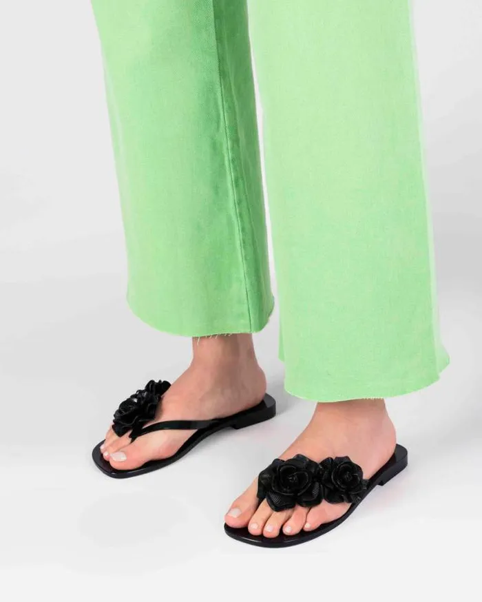 Flip Flops Women Melissa Harmomic Squared Garden Black