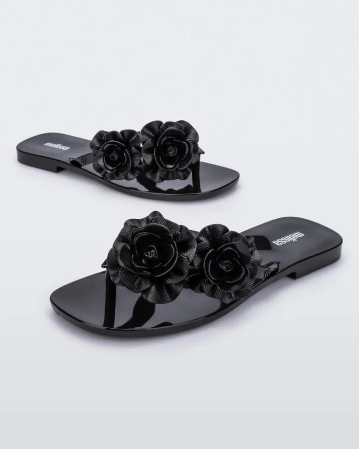 Flip Flops Women Melissa Harmomic Squared Garden Black