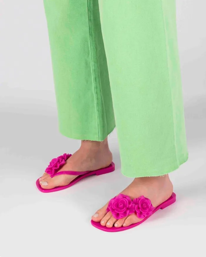 Flip Flops Women Melissa Harmomic Squared Garden Pink