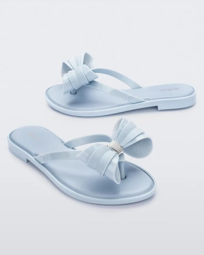 Flip Flops Women Melissa Slim Flip Flop Glitter Blue