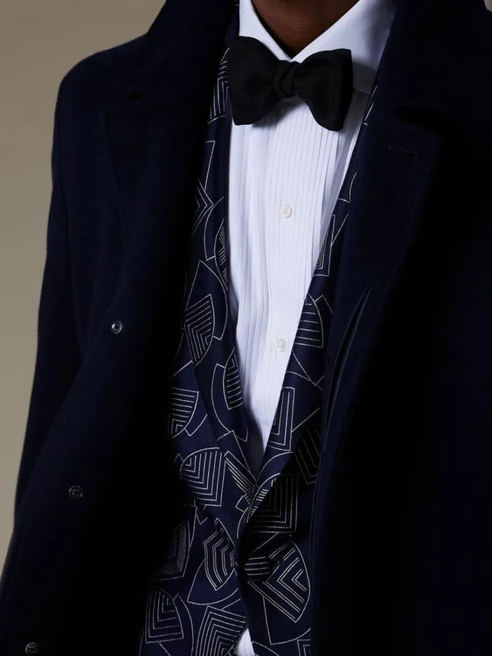 Formal Shop Mens Paul Stuart Blunt Edge Bow Tie Black