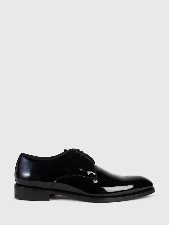 Formal Shop Mens Paul Stuart Hancock II Formal Plain Toe Derby Black Patent
