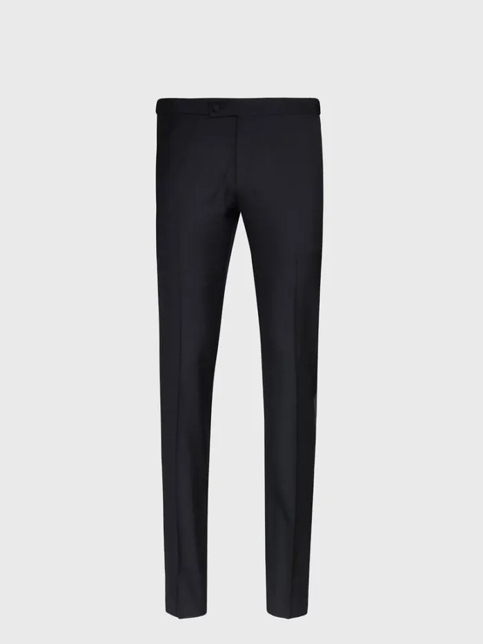 Formal Shop Mens Paul Stuart Super 110s Wool Peak Lapel Tuxedo Black