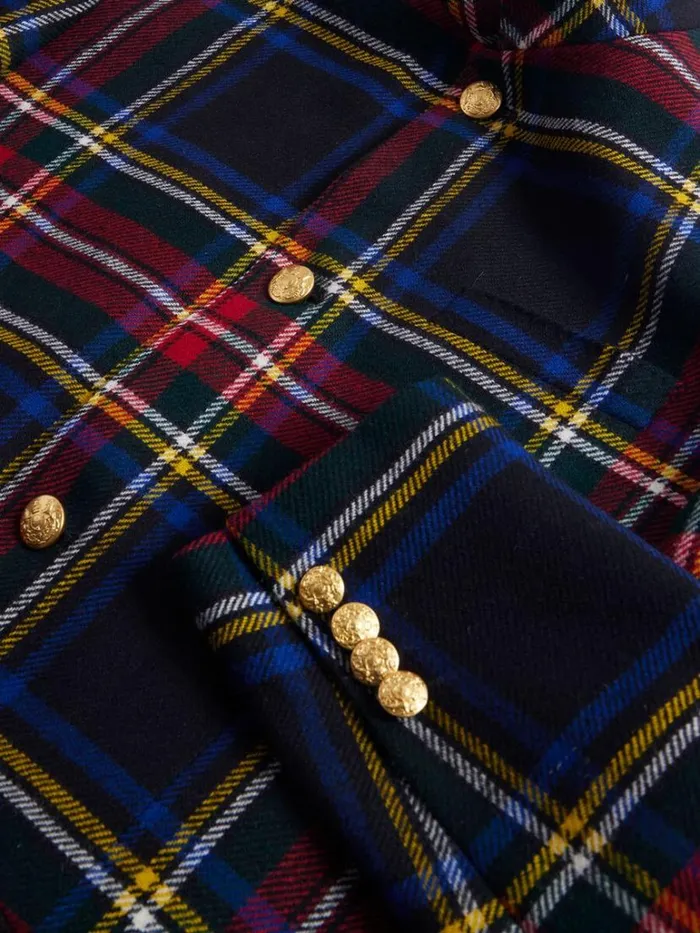 Formal Shop Mens Paul Stuart Wool Plaid Dinner Jacket Greenmulti