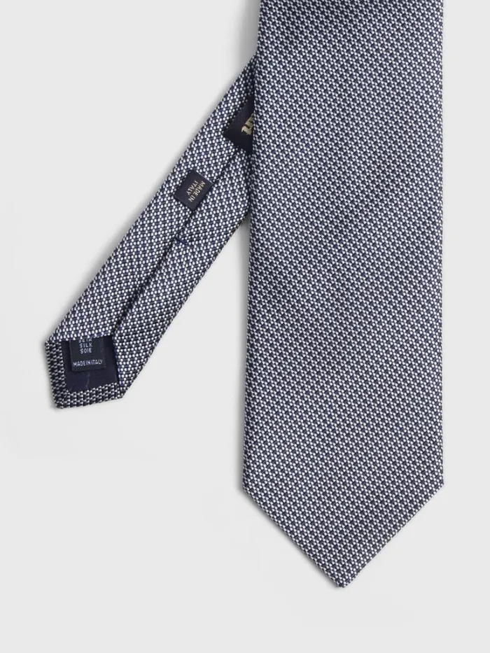 Formal Shop Mens Paul Stuart Woven Silk Micro Deco Tie Black