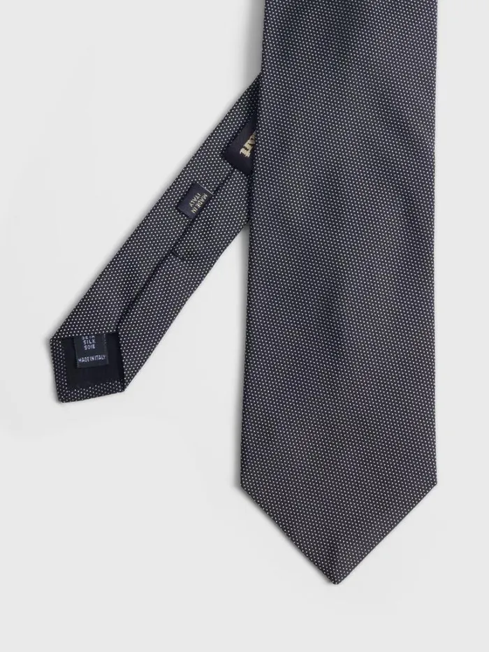Formal Shop Mens Paul Stuart Woven Silk Micro Dot Tie Black
