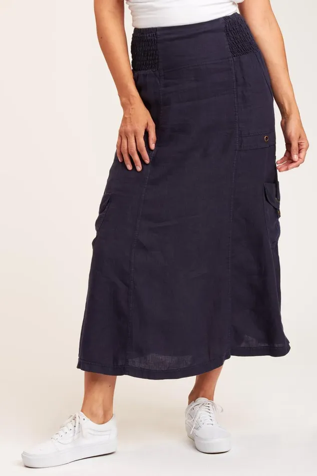 Francine Maxi Skirt Navy Clothing XCVI Skirts