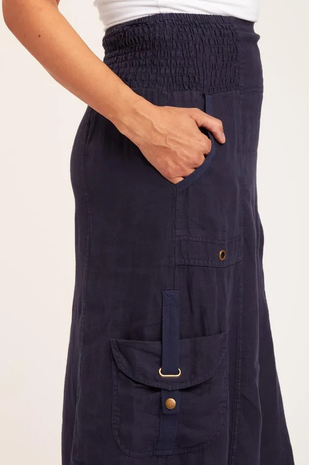 Francine Maxi Skirt Navy Clothing XCVI Skirts