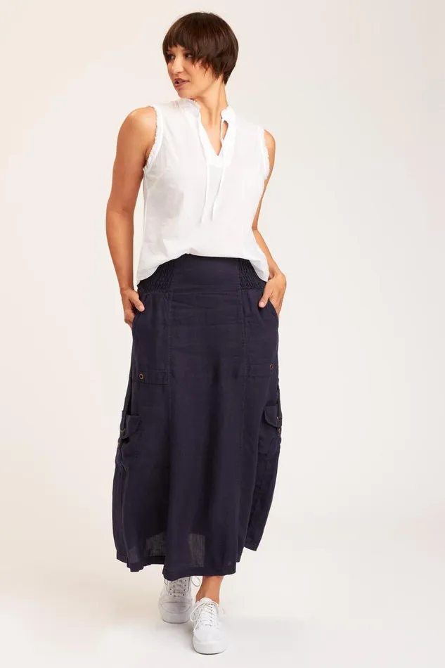 Francine Maxi Skirt Navy Clothing XCVI Skirts