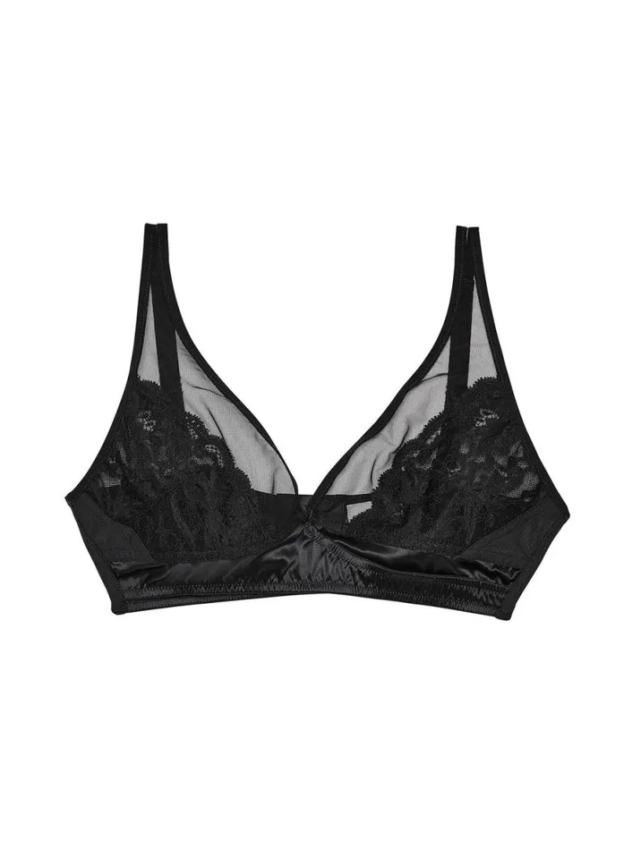 Fuller Cup Bras Lingerie Fleur Du Mal Charlotte Soft Bralette Black