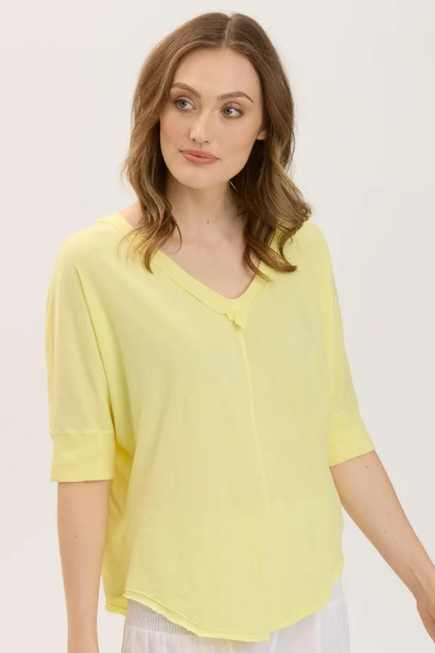 Gardiner Banded Sleeve Top 20 Illume Pigment Clothing XCVI Tees