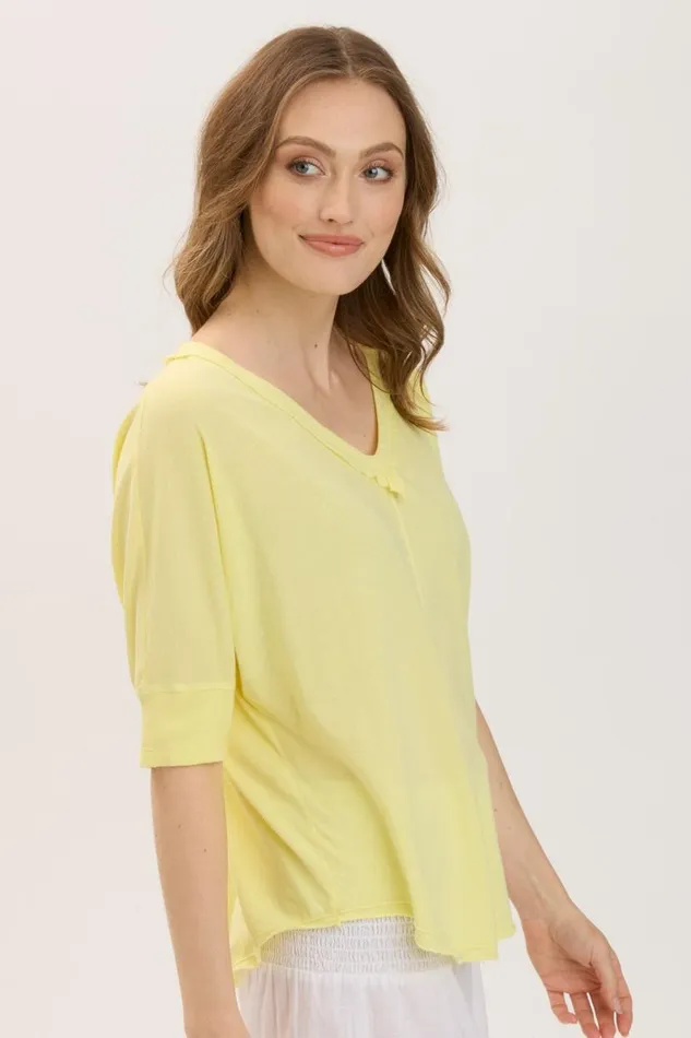 Gardiner Banded Sleeve Top 20 Illume Pigment Clothing XCVI Tees