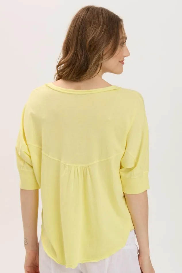 Gardiner Banded Sleeve Top 20 Illume Pigment Clothing XCVI Tees