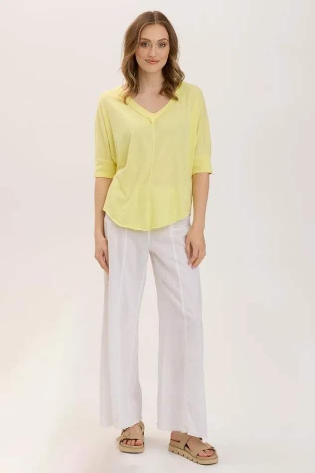 Gardiner Banded Sleeve Top 20 Illume Pigment Clothing XCVI Tees