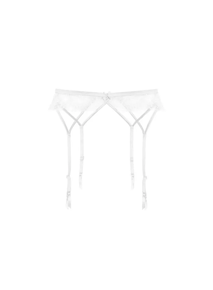 Garters and Belts LingerieClothing Fleur Du Mal Frankie Lace Strappy Garter Belt Ivory