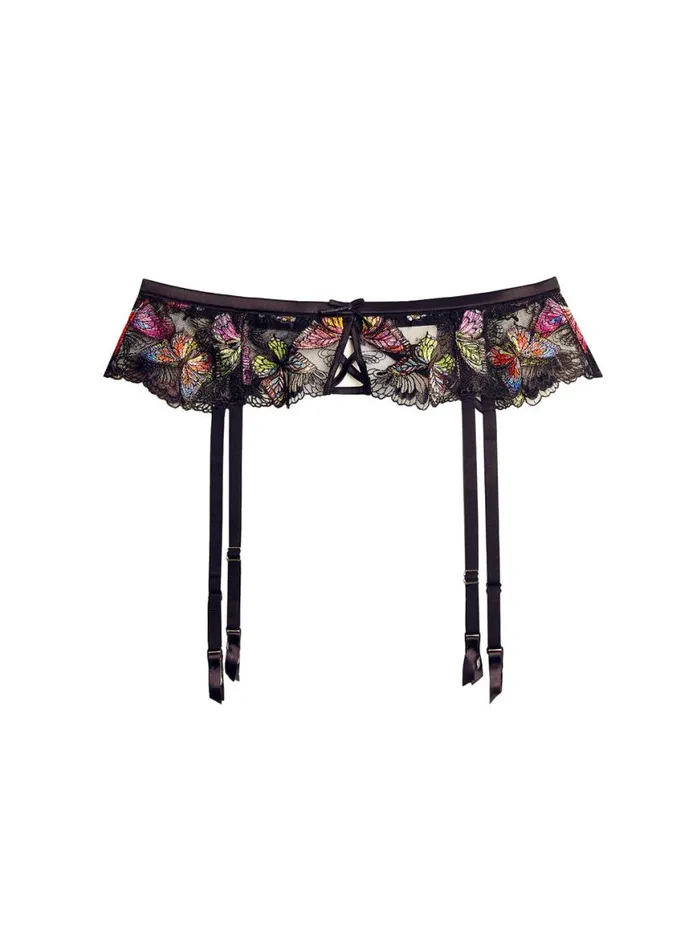Garters and Belts Lingerie Fleur Du Mal Butterfly Garter Belt Black