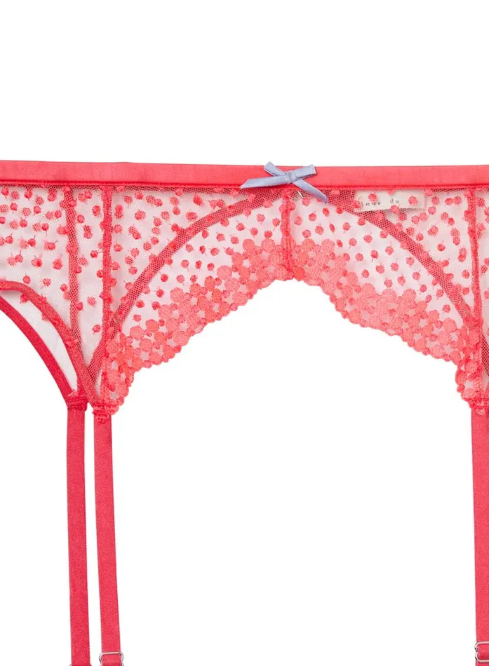 Garters and Belts Lingerie Fleur Du Mal Dotty Garter Belt Pop Pink