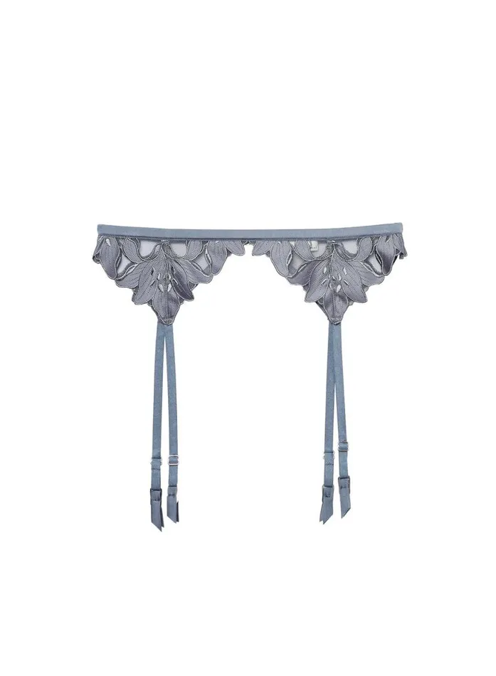 Garters and Belts Lingerie Fleur Du Mal Lily Embroidery Garter Belt Mr Grey