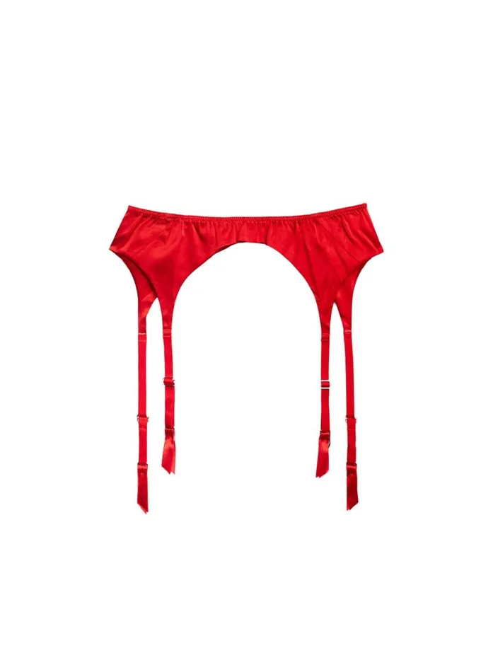 Garters and Belts Lingerie Fleur Du Mal Luxe Classic Garter Rouge