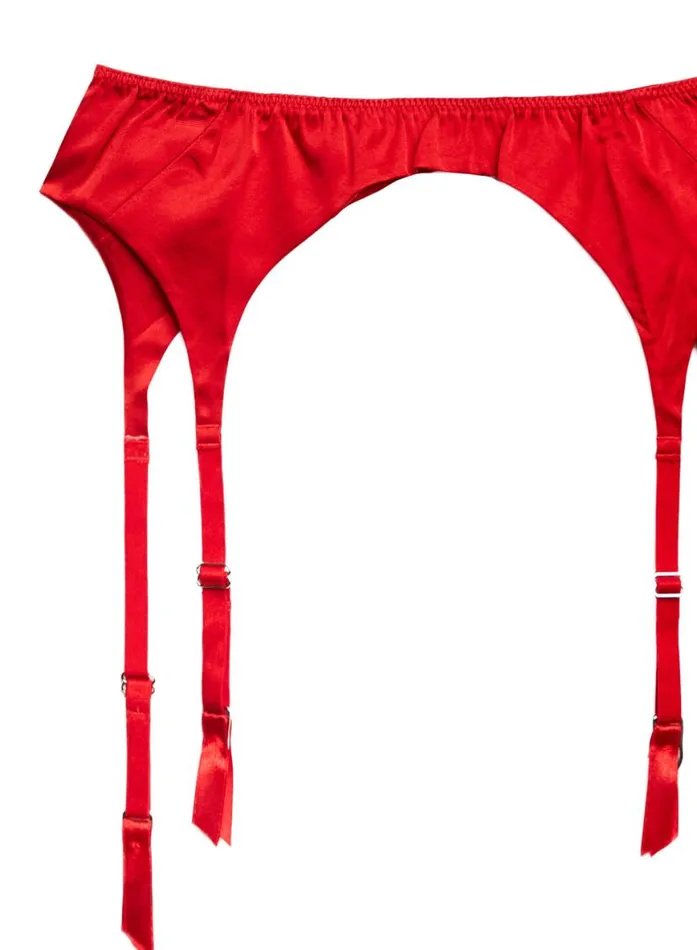 Garters and Belts Lingerie Fleur Du Mal Luxe Classic Garter Rouge