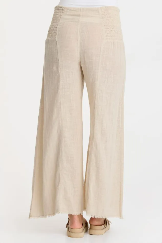 Gauze Kaj Wide Leg Cremini Clothing XCVI Pants