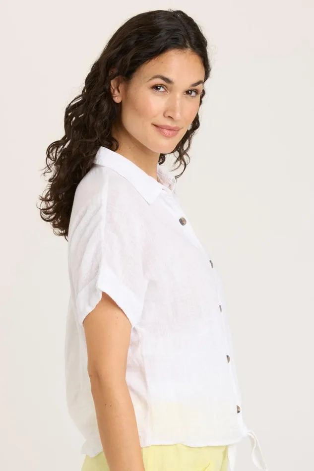 Gauze Teagan Tie Top White Clothing XCVI ShirtsBlouses