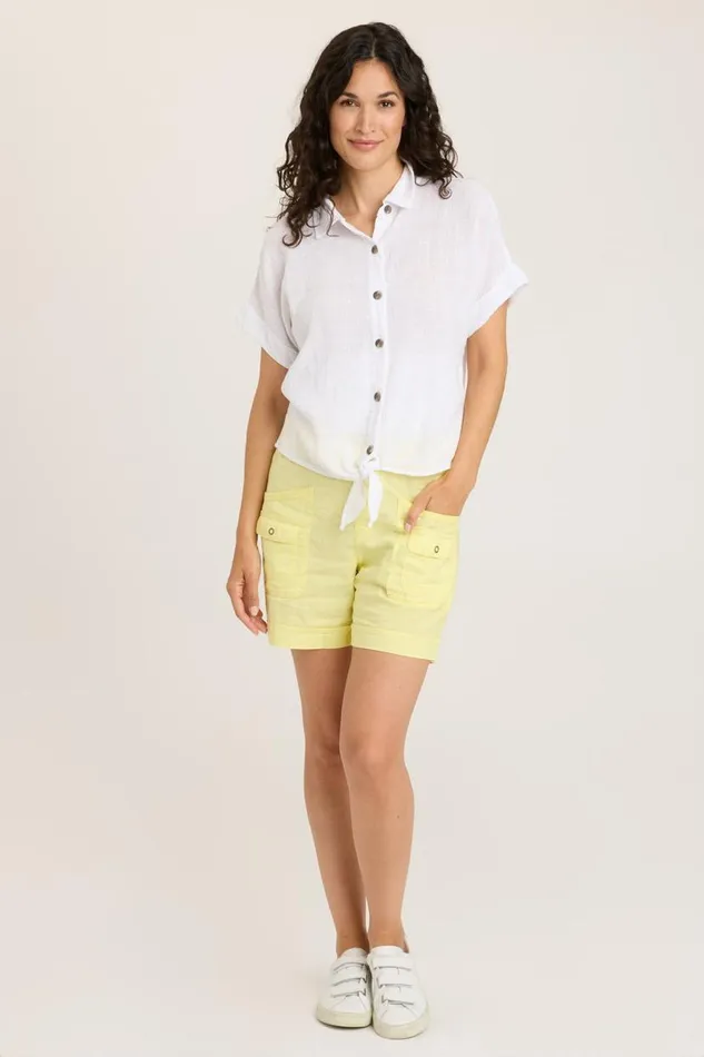 Gauze Teagan Tie Top White Clothing XCVI ShirtsBlouses