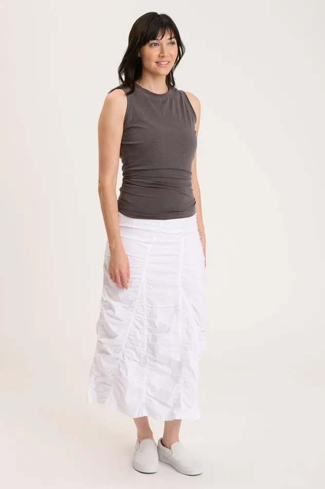 Gored Peasant Skirt White Clothing XCVI Skirts