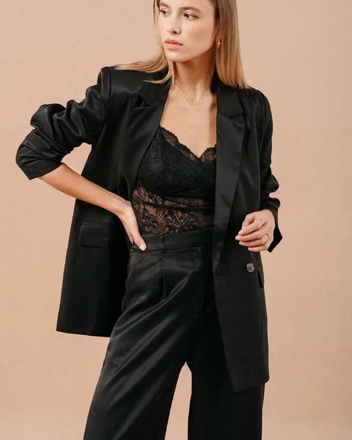 Grace and Mila Blazers JACKET NOIR MALENE 8211 Shop