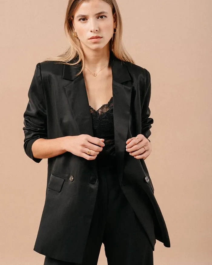 Grace and Mila Blazers JACKET NOIR MALENE 8211 Shop