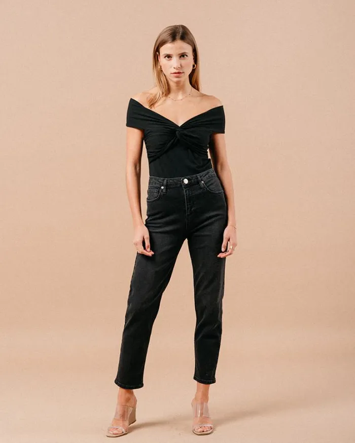 Grace and Mila Dressy Tops TSHIRT NOIR MANDARIN 8211 Shop
