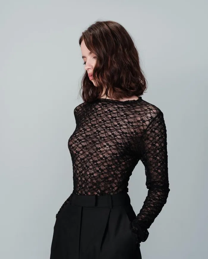 Grace and Mila Dressy Tops TEESHIRT NOIR NICOLE 8211 Shop