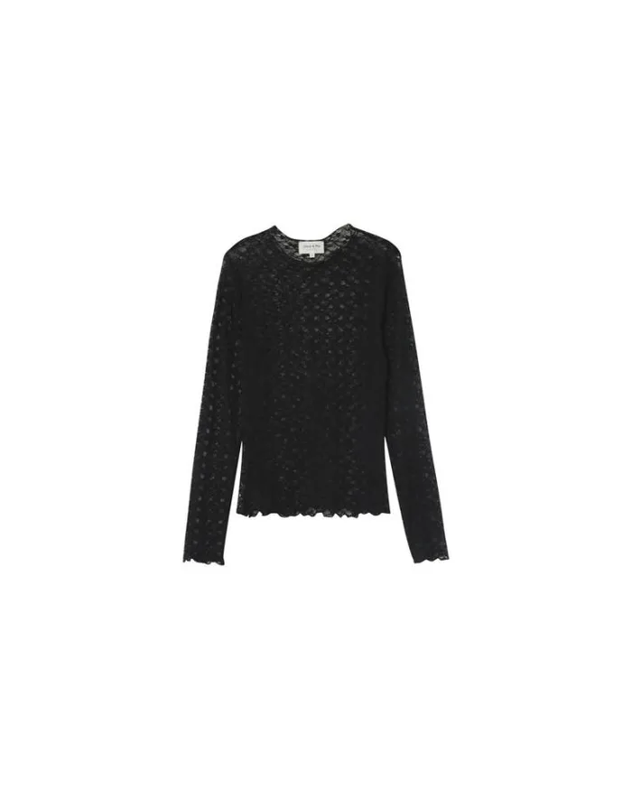 Grace and Mila Dressy Tops TEESHIRT NOIR NICOLE 8211 Shop
